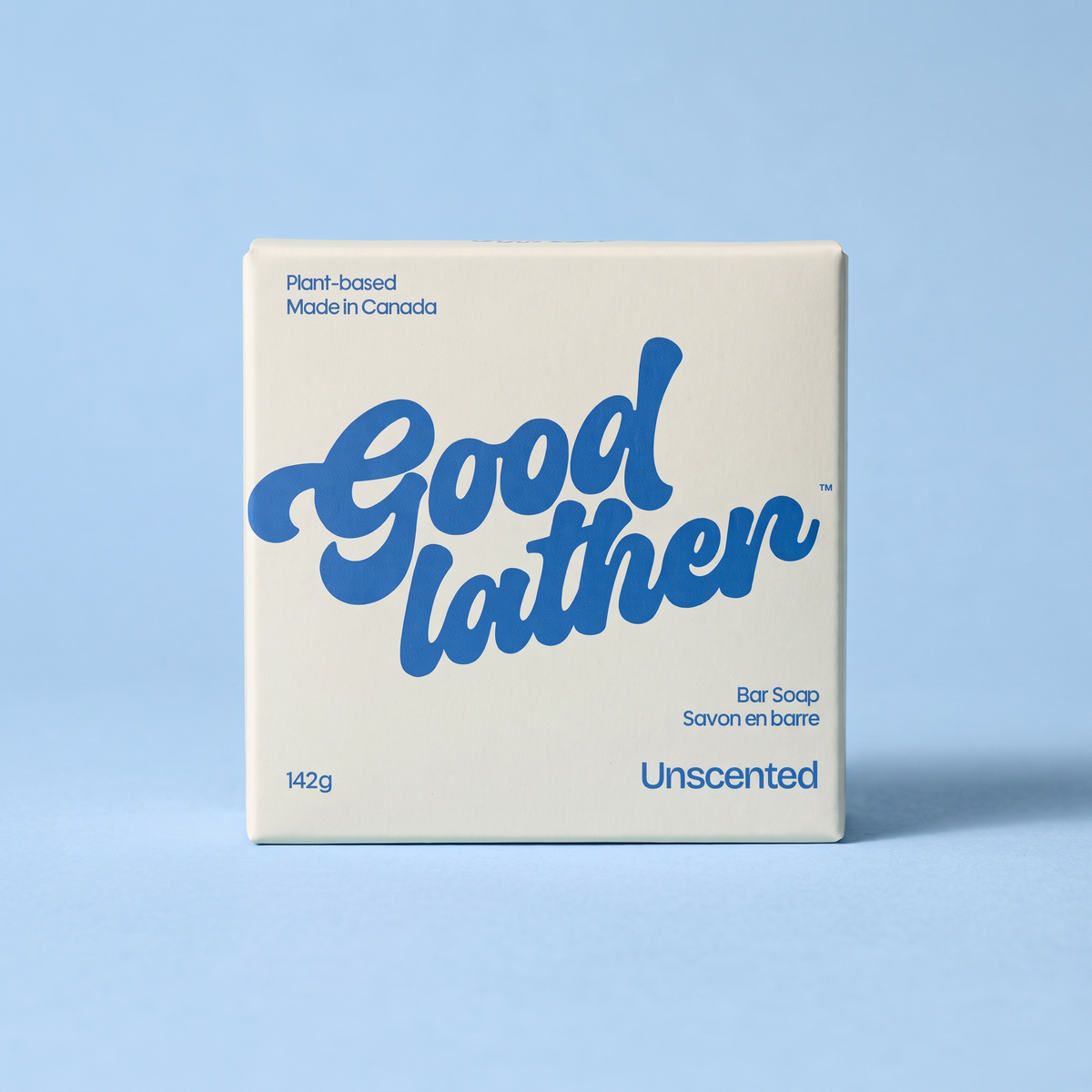 Goodlather Unscented bar soap, 142g box, front